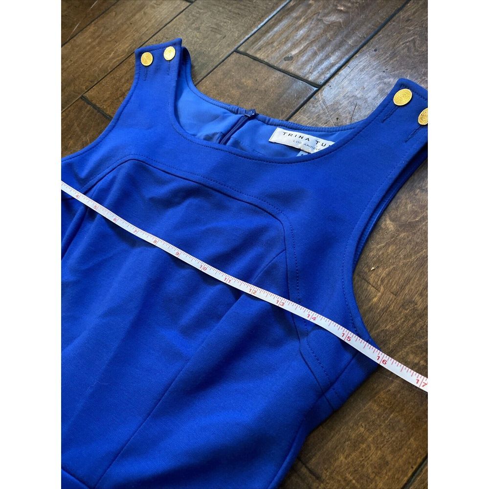 Trina Turk women's Royal Blue Career‎ Work Cocktail dress size 4 Pleats - Picture 9 of 11